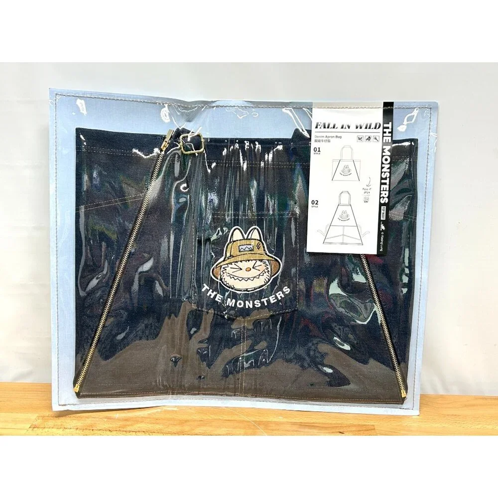 Labubu the Monsters Fall in Wild Denim Tote Bag / Apron Pop‎ Mart New Sealed!